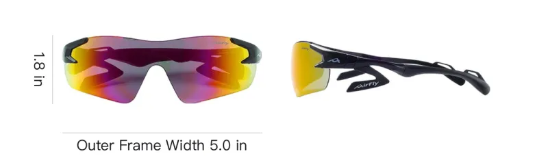 AIRFLY TR90 Stainless Steel Titanium Irregular Shape Sunglasses Unisex Black-3