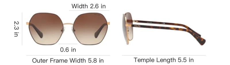 Ralph Lauren Metal Irregular Shape Sunglasses Women's Gold-3