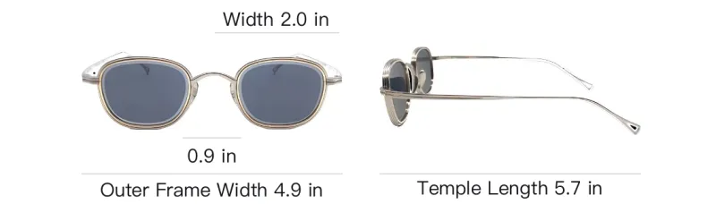 KameManNen Titanium Alloy Oval Sunglasses Women's Gray-3