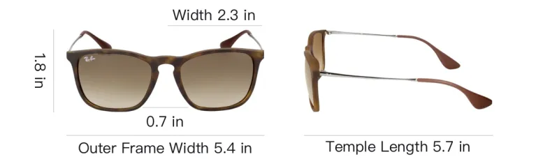 RayBan Nylon Rectangular Sunglasses Men's Tortoiseshell-3
