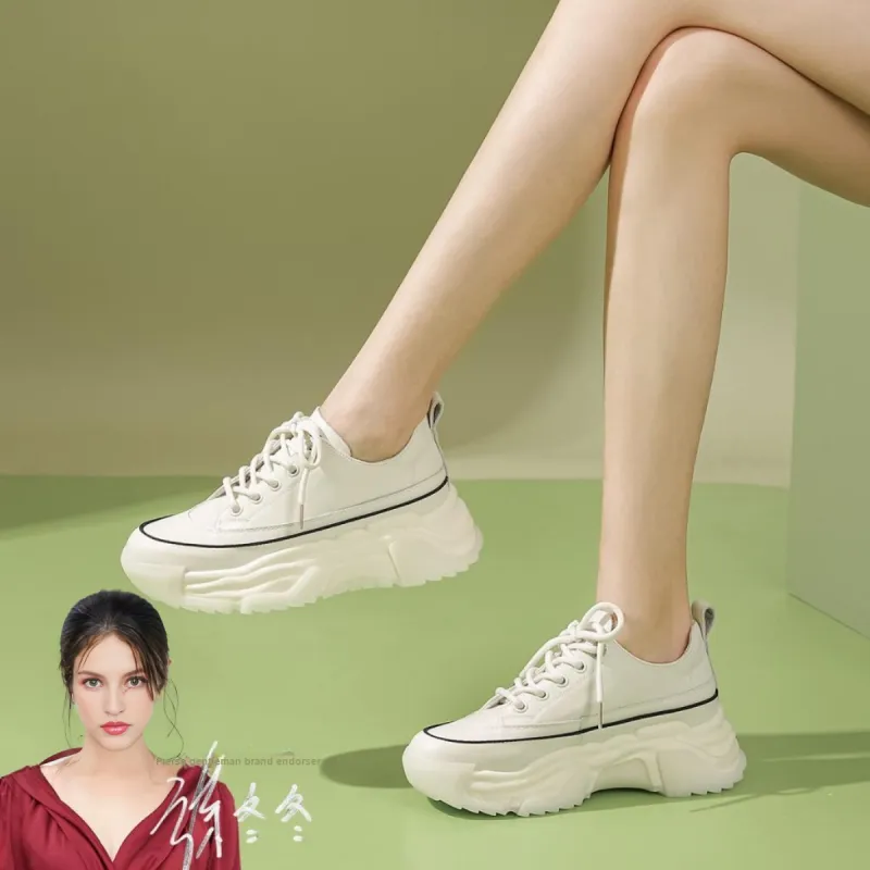 PIERCE GENTRY Chunky Sneakers Women's Low Top Black/Beige-10