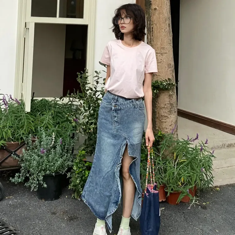 Spicy Gals Denim Long Skirt Women's-9