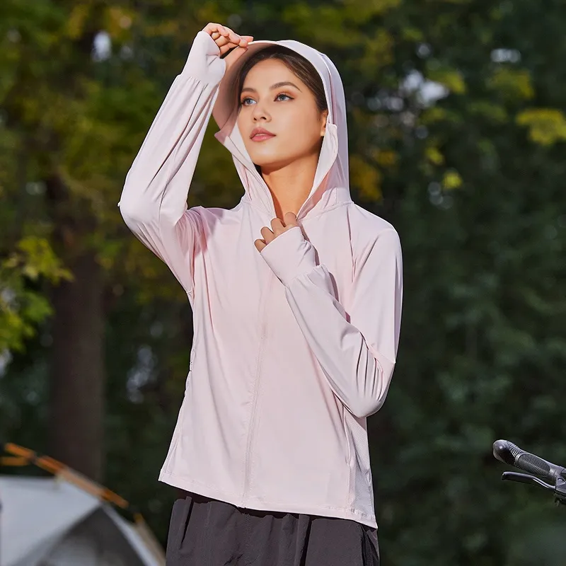 MIIOW UV Protection Stretch UV Protection Loose Fit Hooded Sun Protection Clothing Women's-33