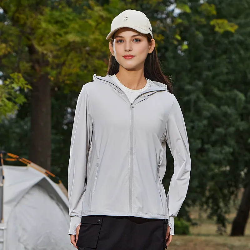 MIIOW UV Protection Stretch UV Protection Loose Fit Hooded Sun Protection Clothing Women's-15