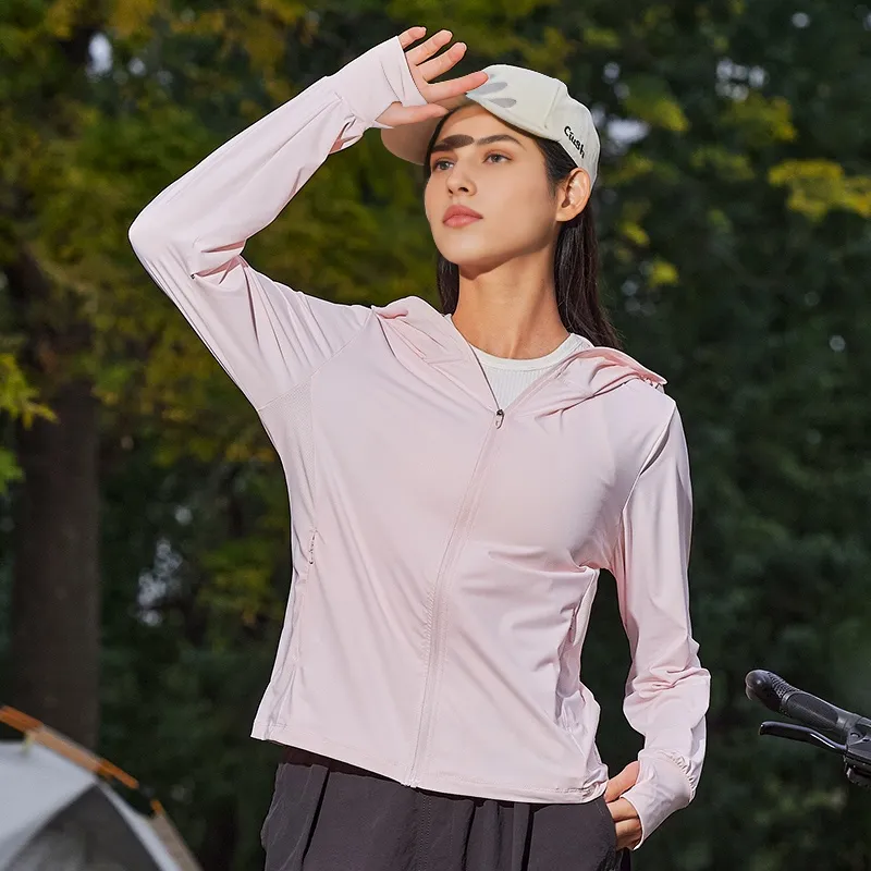MIIOW UV Protection Stretch UV Protection Loose Fit Hooded Sun Protection Clothing Women's-32
