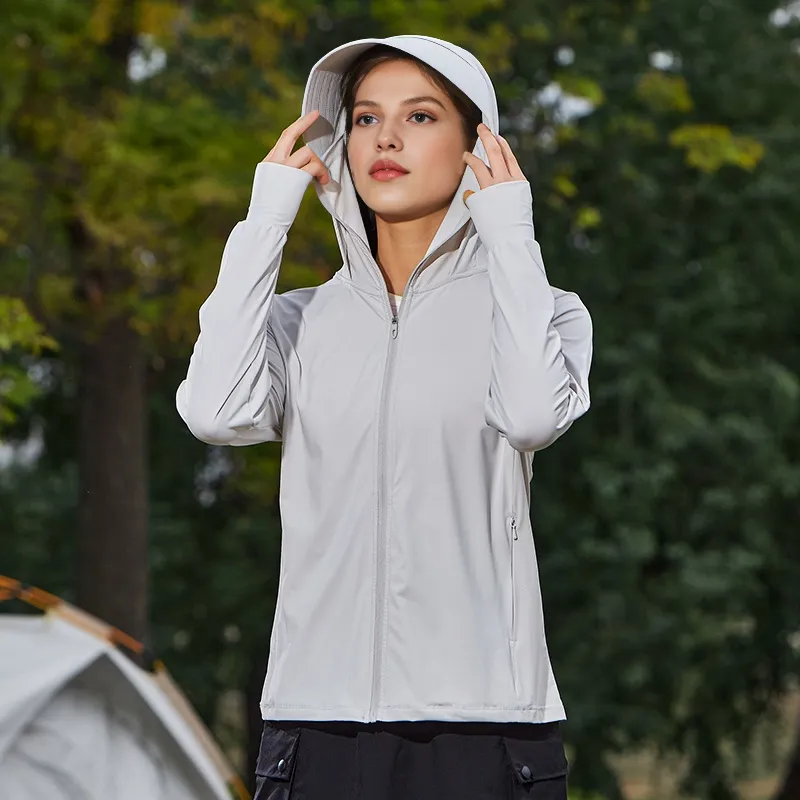MIIOW UV Protection Stretch UV Protection Loose Fit Hooded Sun Protection Clothing Women's-12