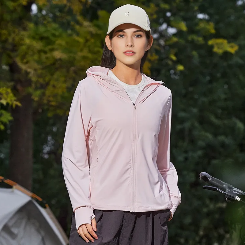 MIIOW UV Protection Stretch UV Protection Loose Fit Hooded Sun Protection Clothing Women's-34