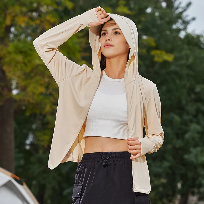 MIIOW UV Protection Stretch UV Protection Loose Fit Hooded Sun Protection Clothing Women's-19