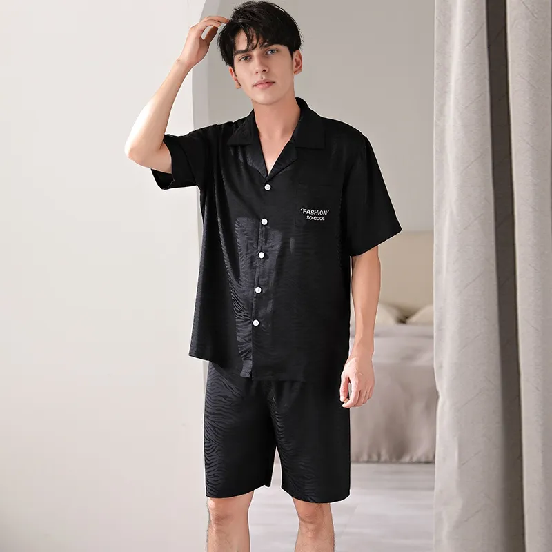 Qin Jing Pajama Set Men's Elegant Black-1