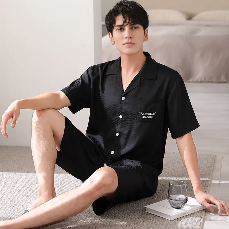 Qin Jing Pajama Set Men's Elegant Black-3