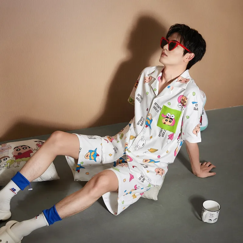 Gongdie x SHINCHAN Pajama Set Unisex White, Gift Box Set-18