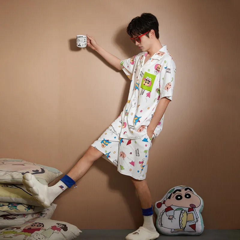 Gongdie x SHINCHAN Pajama Set Unisex White, Gift Box Set-19