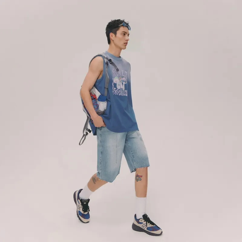 NO ONE ELSE Denim Shorts Unisex-5