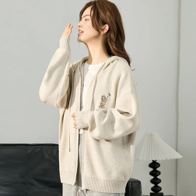 Tonlion Knitwear Women's Light Beige Apricot-3