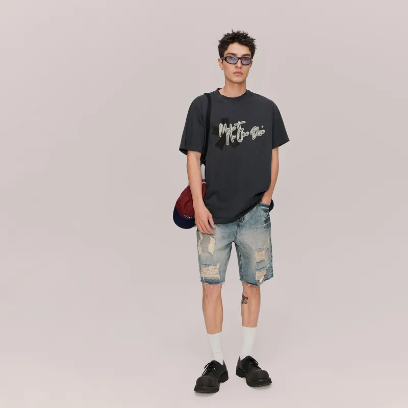 NO ONE ELSE Denim Shorts Unisex-2