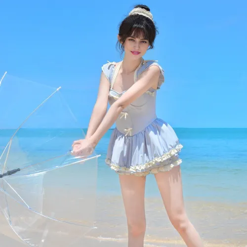 YuChaJia One piece Swimsuit Women's Light Blue