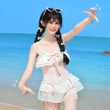 YuChaJia One piece Swimsuit Women's Light Pink