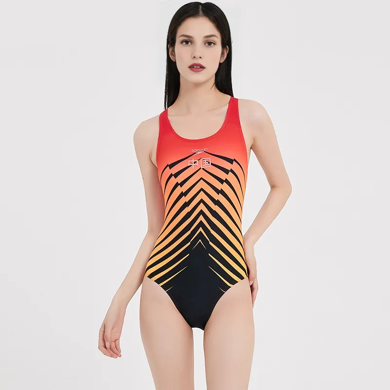 Speedo One piece Swimsuit Women's Orange Red-4