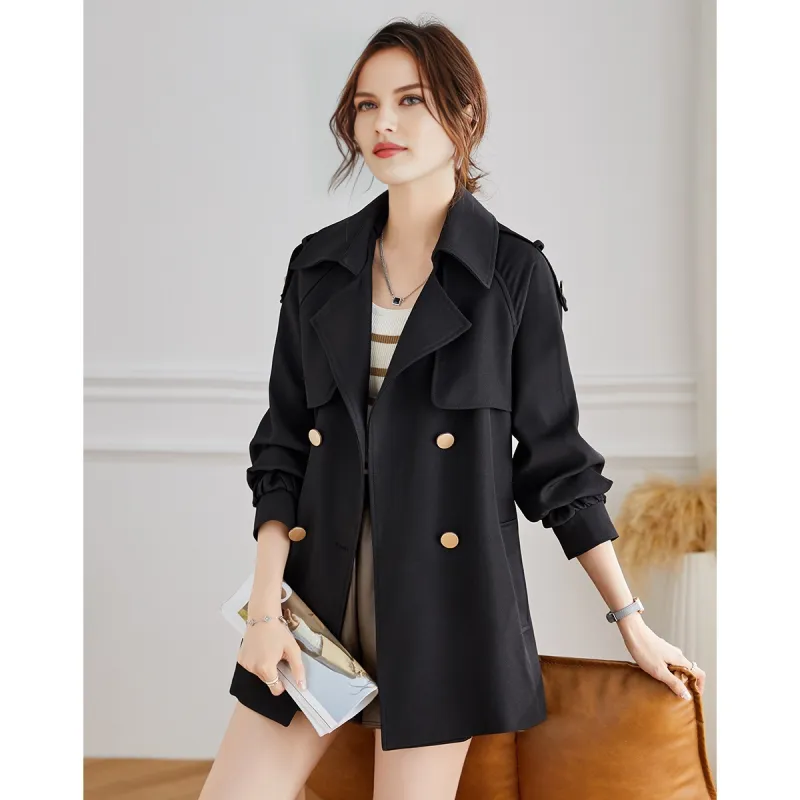 TERRE BLEUE Trench Coat Women's Khaki-16