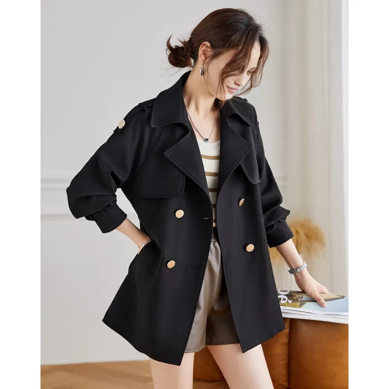 TERRE BLEUE Trench Coat Women's Khaki-13