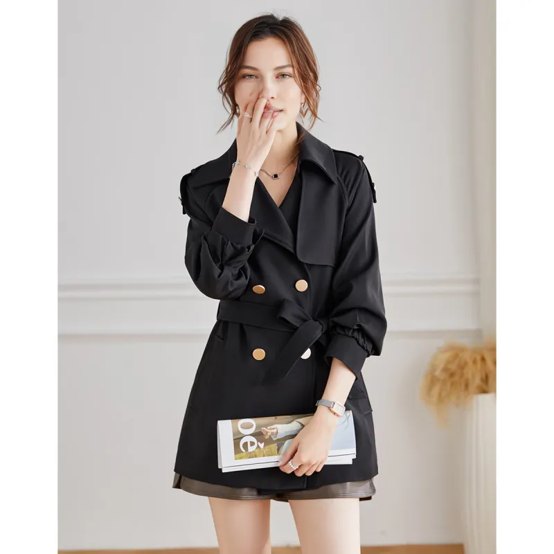 TERRE BLEUE Trench Coat Women's Khaki-14