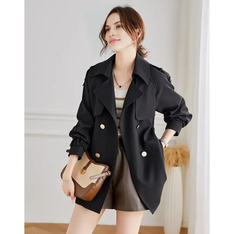 TERRE BLEUE Trench Coat Women's Khaki-18