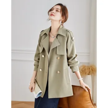 TERRE BLEUE Trench Coat Women's Khaki