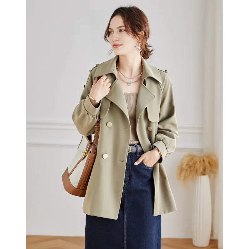 TERRE BLEUE Trench Coat Women's Khaki-2