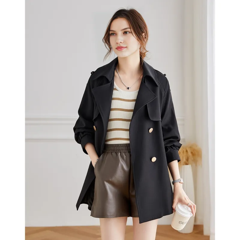 TERRE BLEUE Trench Coat Women's Khaki-11