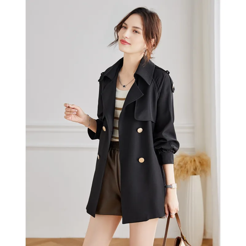 TERRE BLEUE Trench Coat Women's Khaki-9