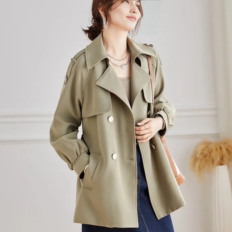 TERRE BLEUE Trench Coat Women's Khaki-7
