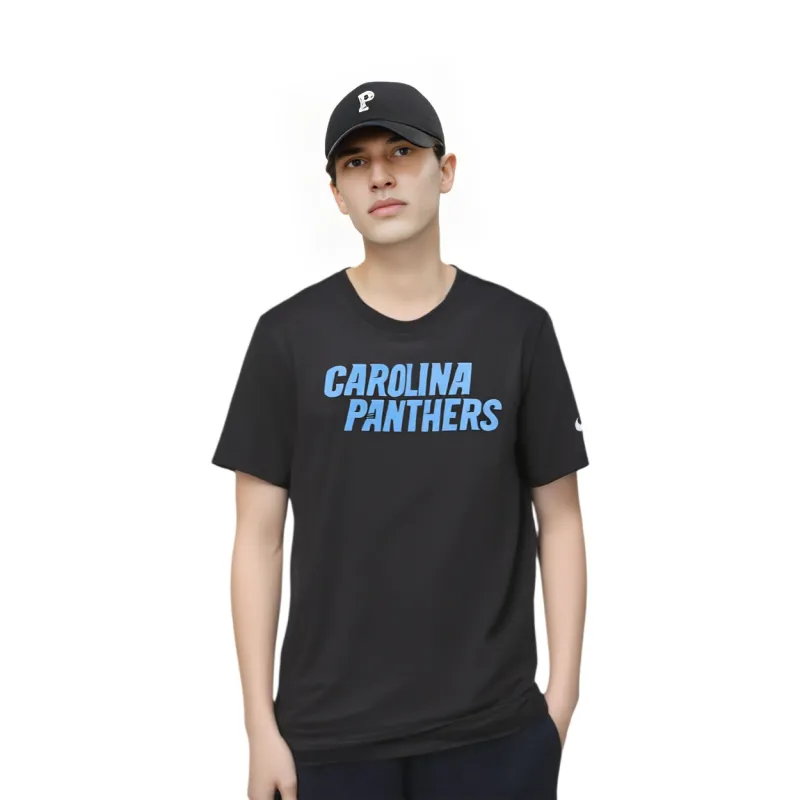 Nike Carolina Panthers Primetime Wordmark Essential Men's Nike Nfl T Shirt-2