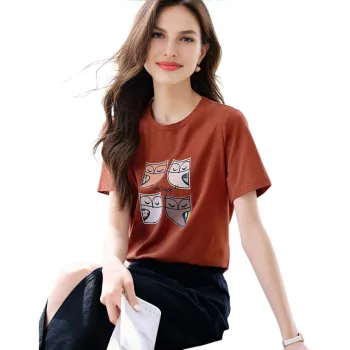Mo Han Yi Mei T Shirt Women's Orange Red