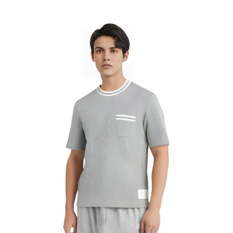 THOM BROWNE Pointelle Knit Crewneck T Shirt-5