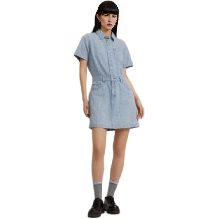 Levi's Short Sleeved Dresses Women's Light Blue-2