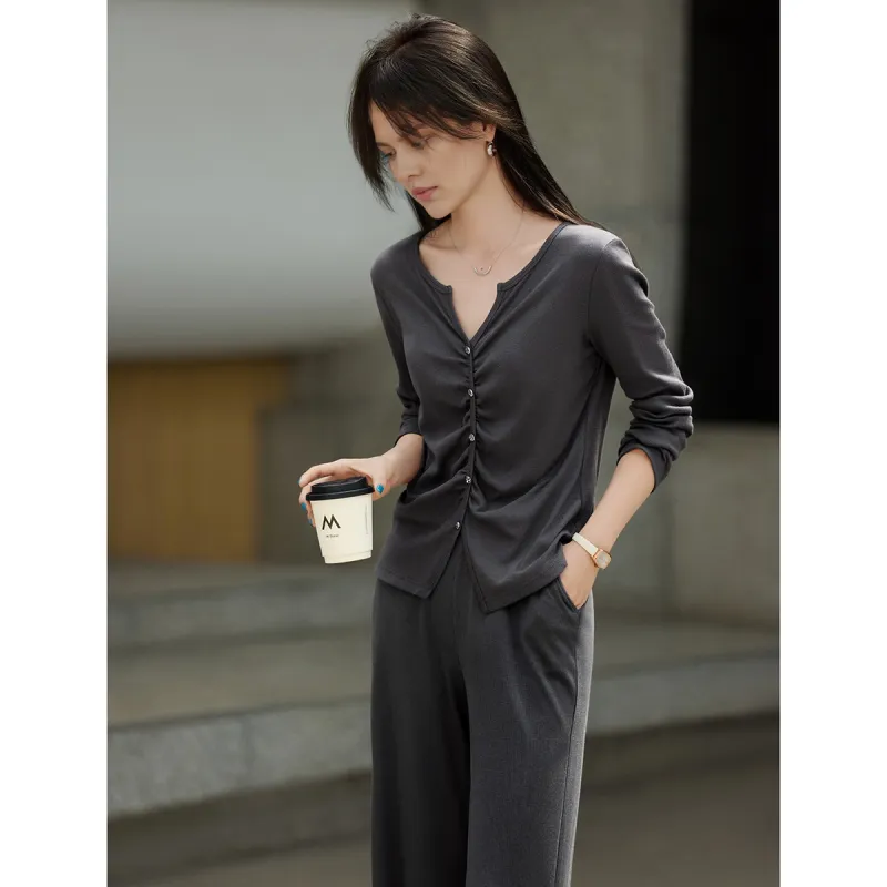 Mo Han Yi Mei Casual Suit Women's Dark Gray-2