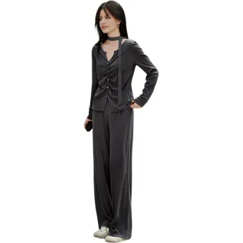 Mo Han Yi Mei Casual Suit Women's Dark Gray