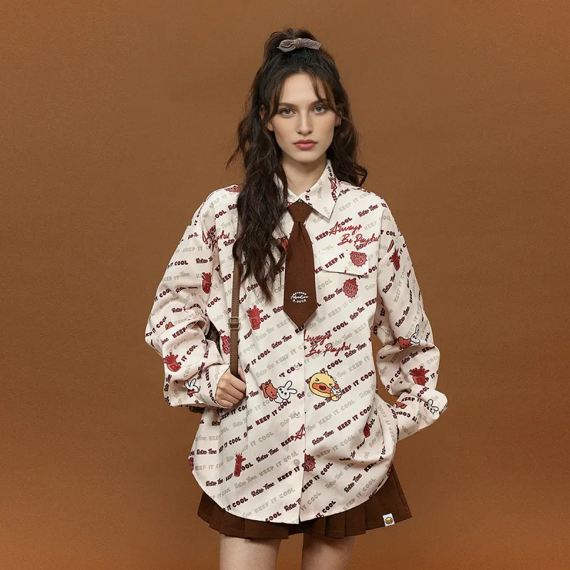 B.Duck Shirt Women's Beige Apricot-5