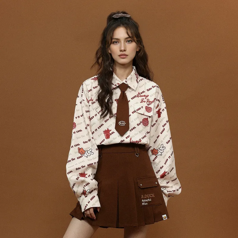 B.Duck Shirt Women's Beige Apricot-2
