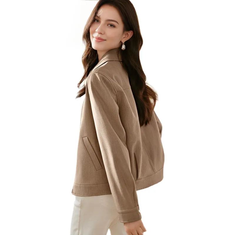 Mo Han Yi Mei Jackets & Coats Women's Khaki-1