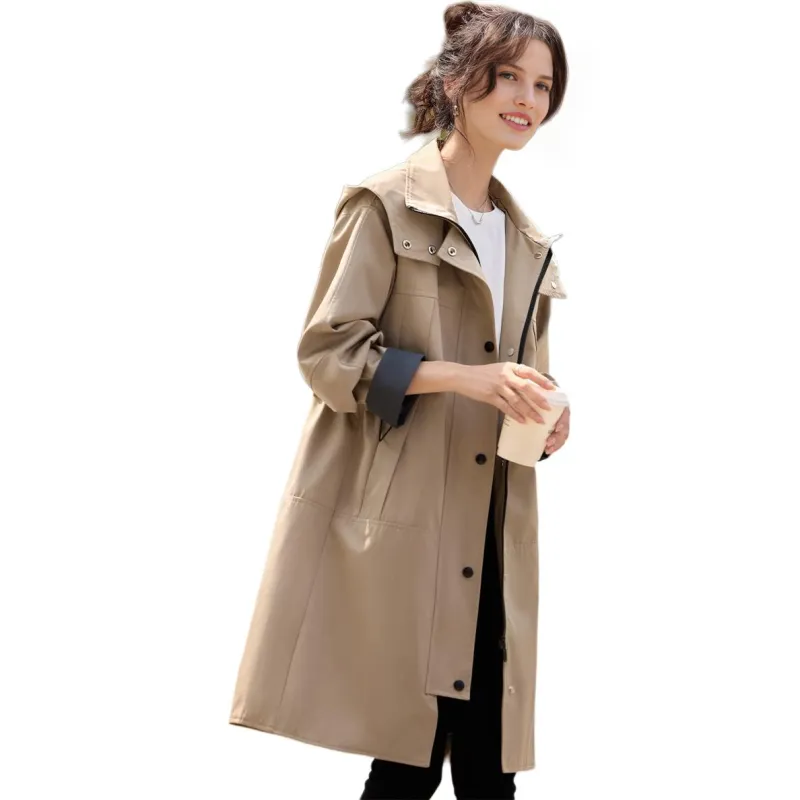 Mo Han Yi Mei Trench Coat Women's Khaki-1