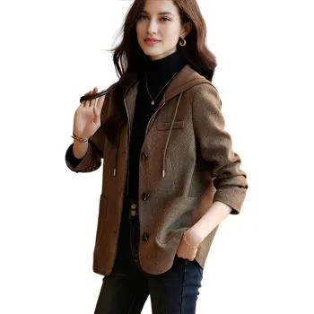 Mo Han Yi Mei Jackets & Coats Women's Coffee
