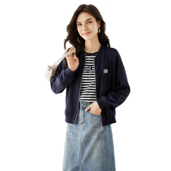 VIMLY Baseball Jacket Women's Navy Blue