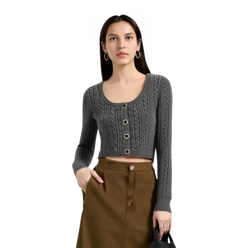Alessandra Rich Knitted Cropped Cardigan-2