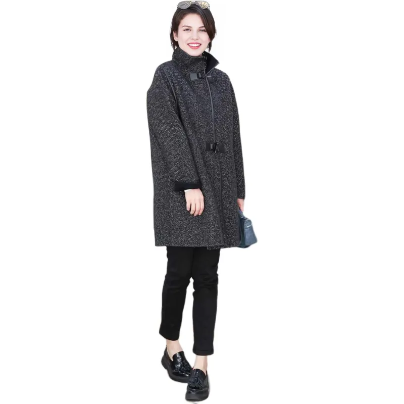 RUIENCO. Coats Women's Heather Gray-1