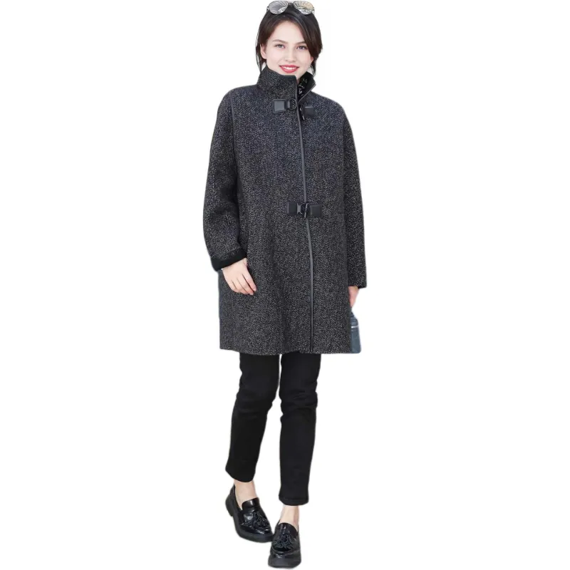 RUIENCO. Coats Women's Heather Gray-2