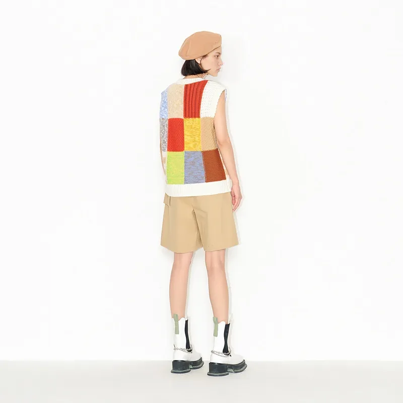 MASFER.SU Vest Women's Different Textures Color Block-3