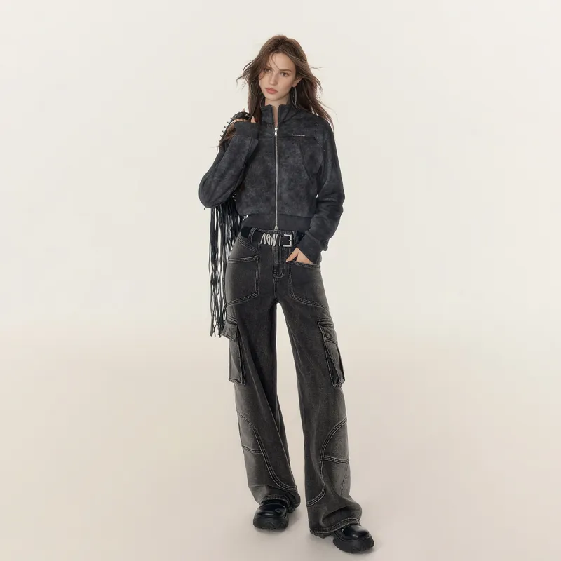 EPTISON WOMAN Jeans Women's Washed Denim Black-4