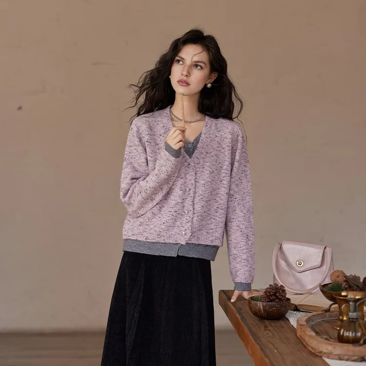 MISHOW Knitwear Women's Pink Gray-3
