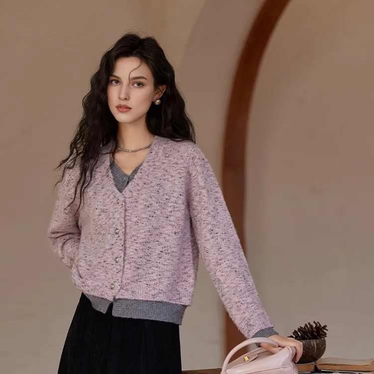 MISHOW Knitwear Women's Pink Gray-5